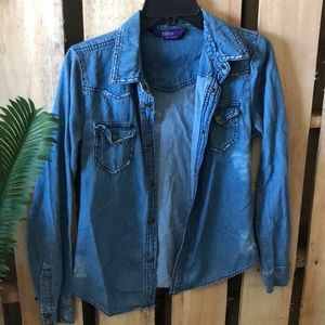 Distressed Jean Shirt